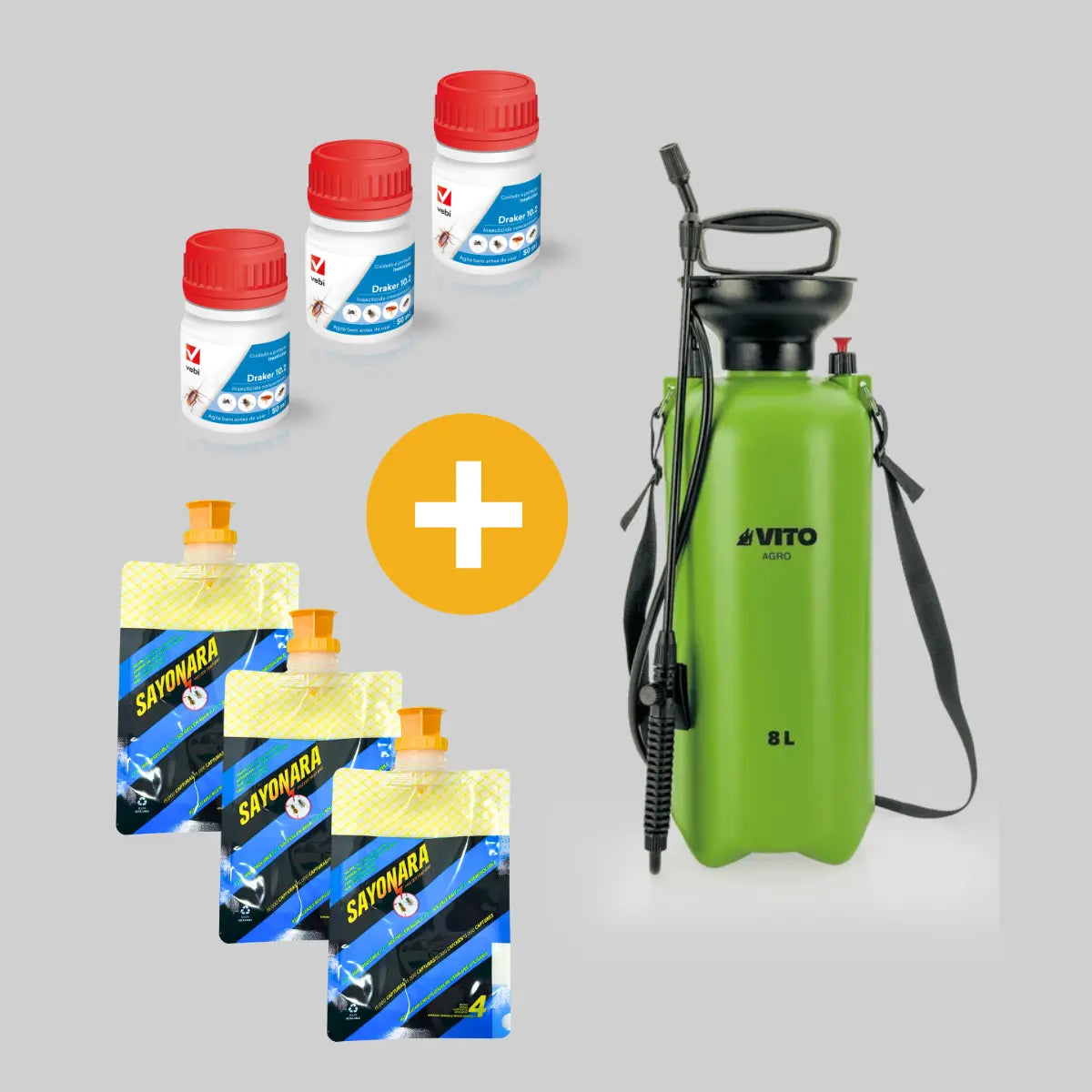 Kit para eliminar moscas no exterior