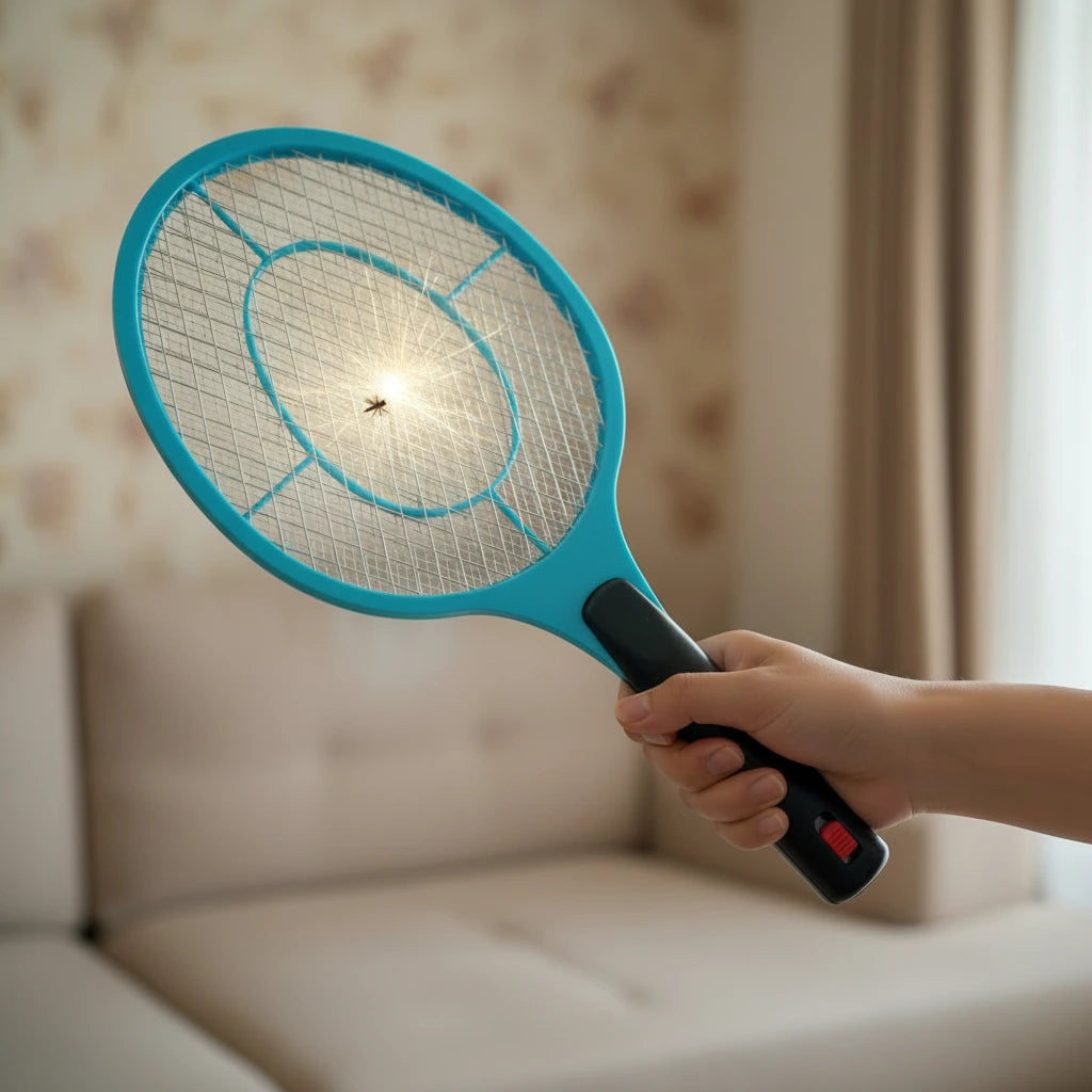 raquete elétrica anti-mosquitos e moscas