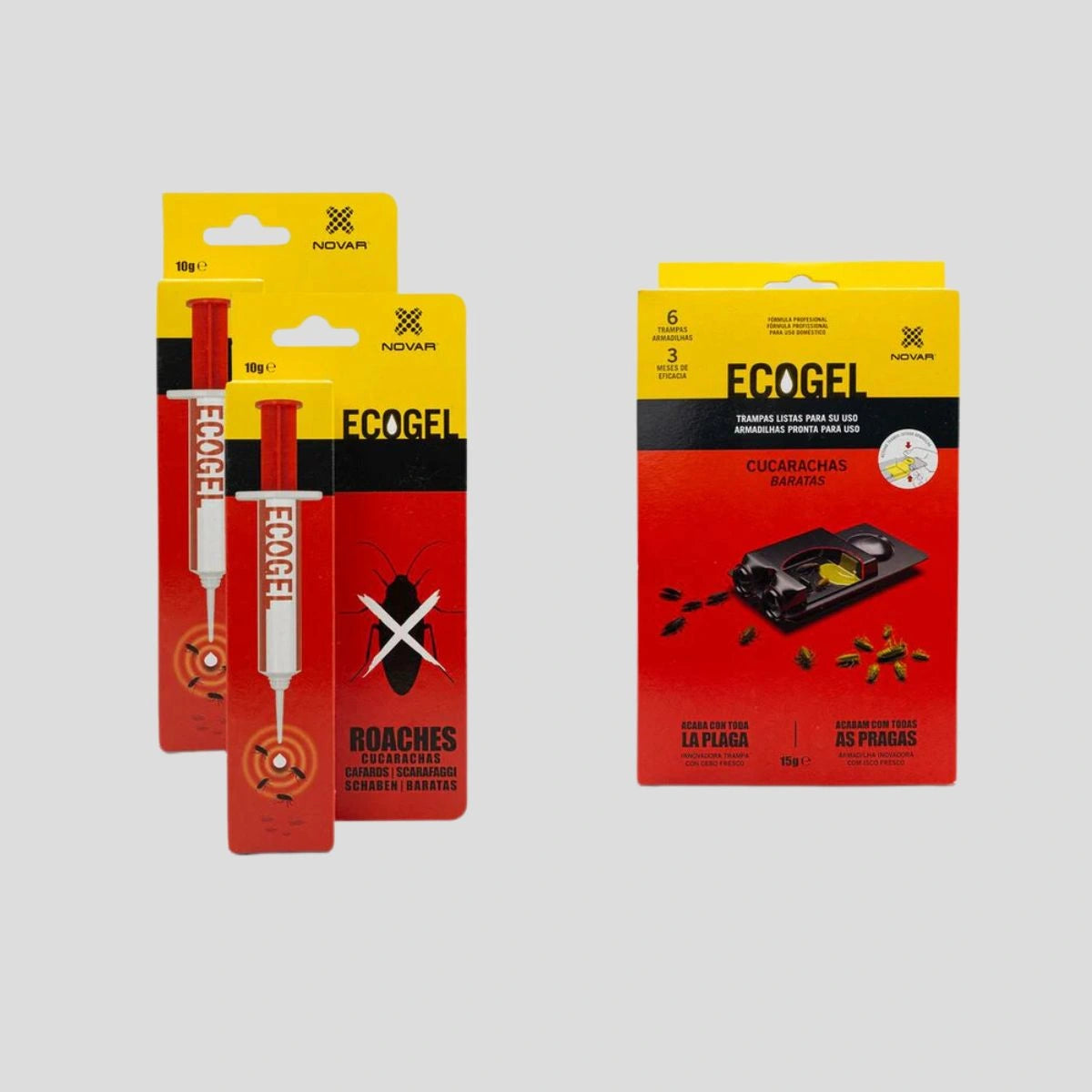 seringas e armadilhas ecogel contra baratas