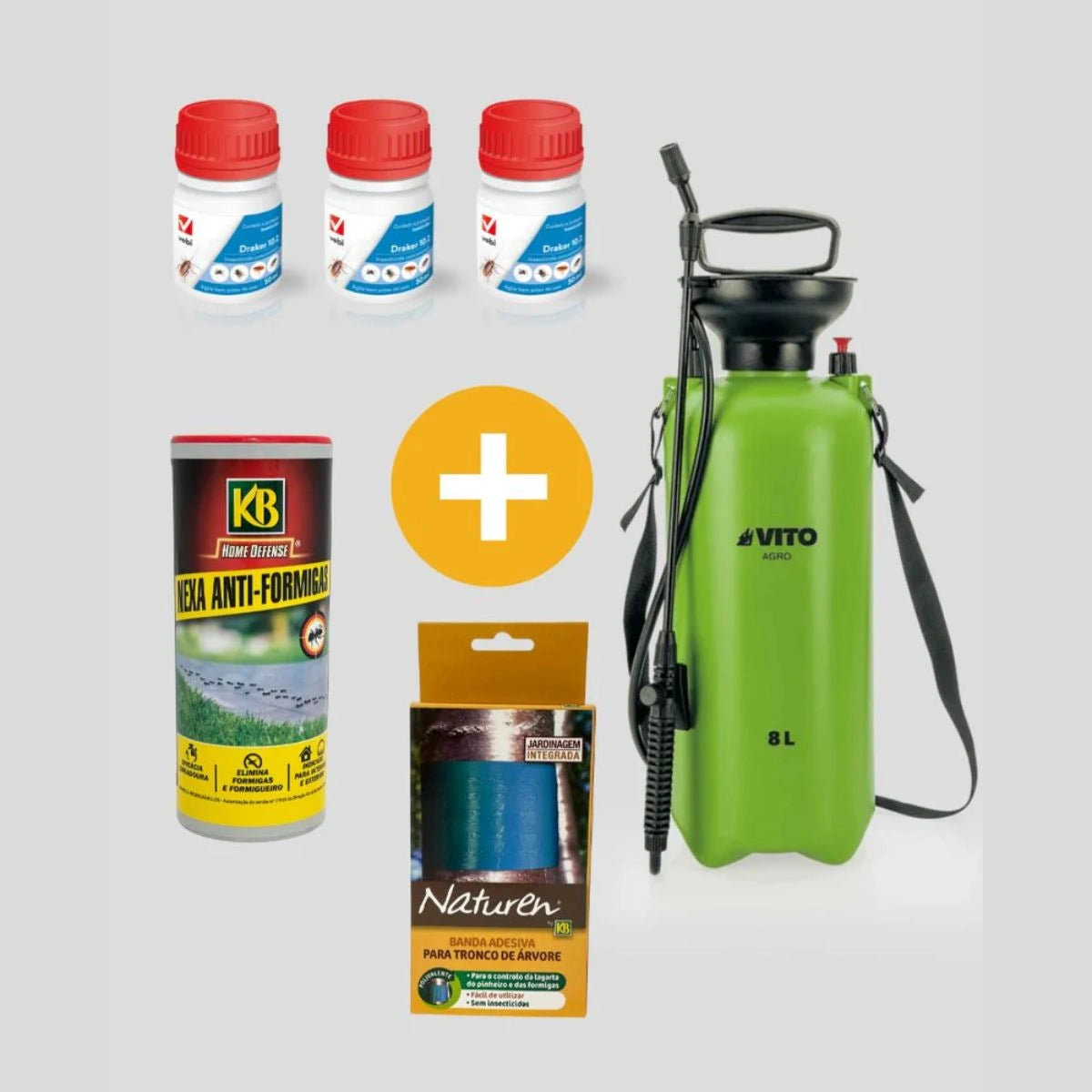 kit completo para eliminar formigas no jardim e terraço da casa