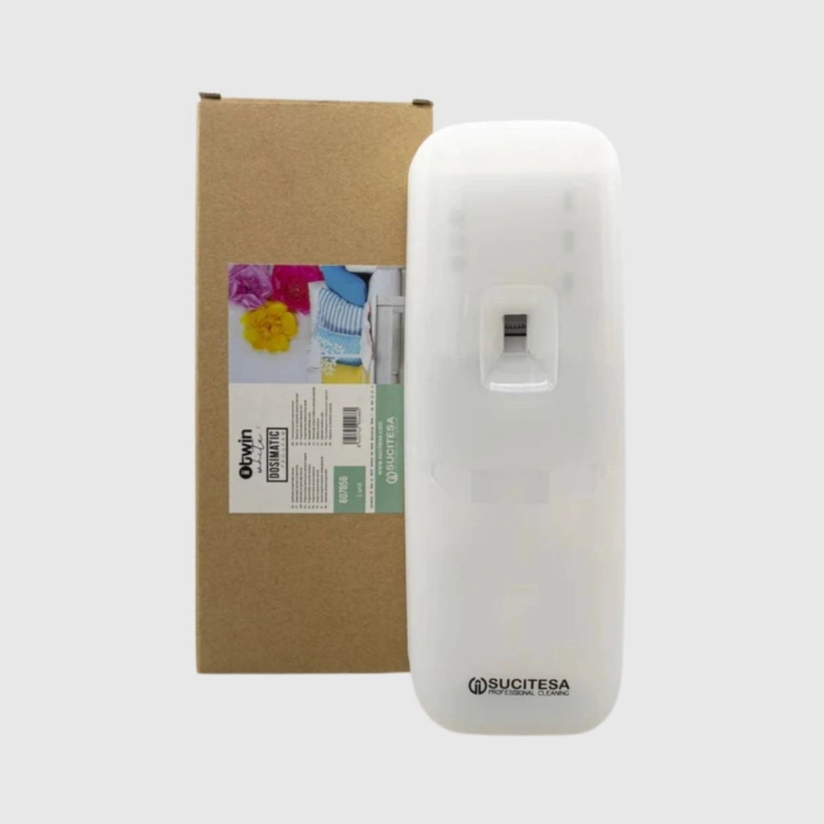 difusor automático branco com a embalagem
