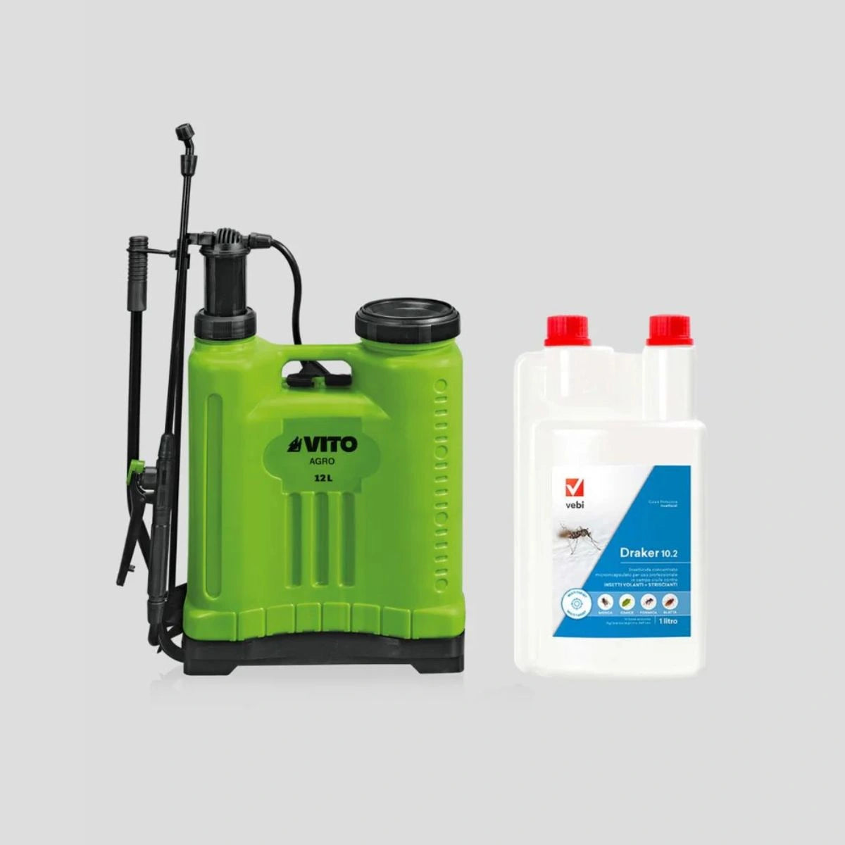 pulverizador 12litros e inseticida draker 1l concentrado