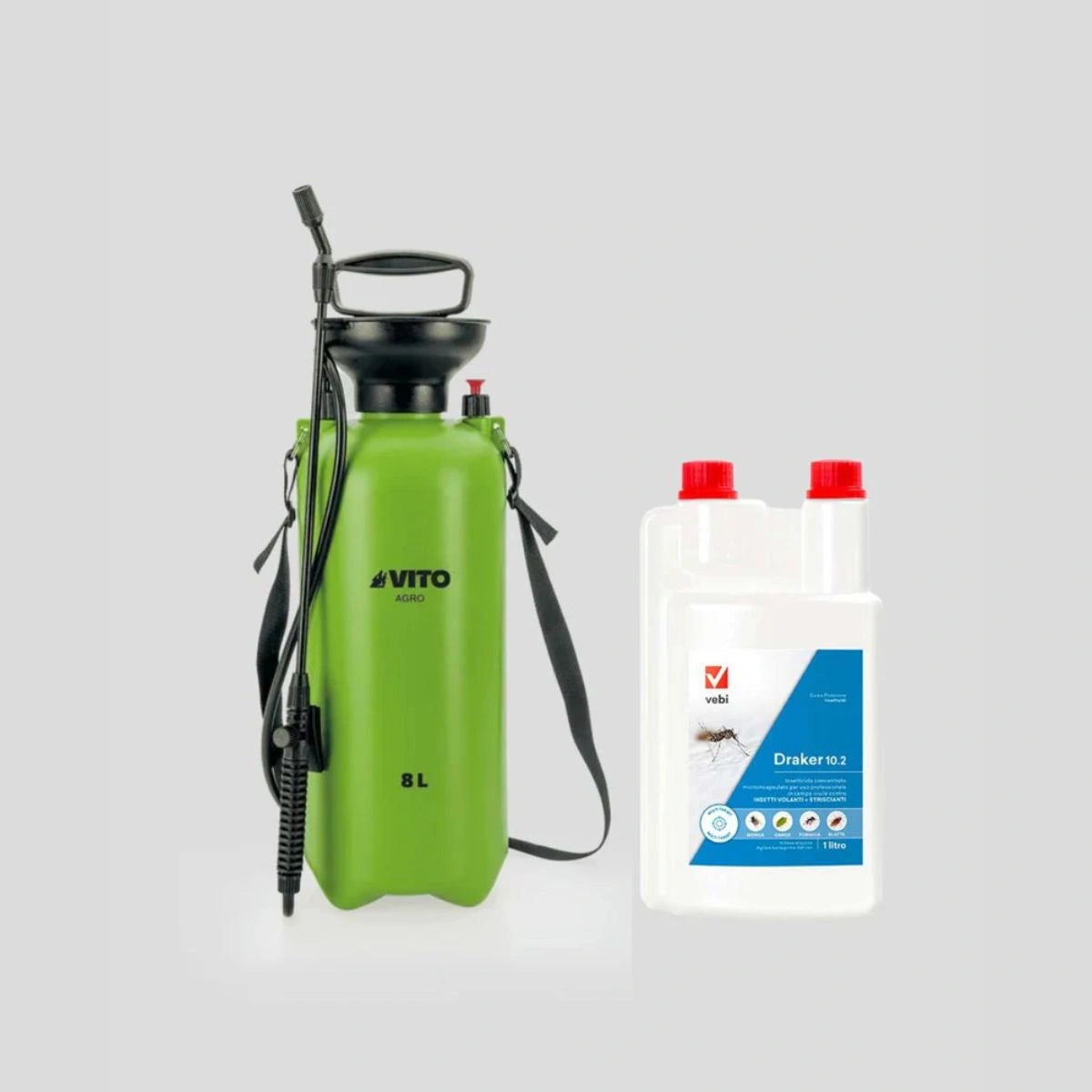 pulverizador 8litros e inseticida draker 1l concentrado