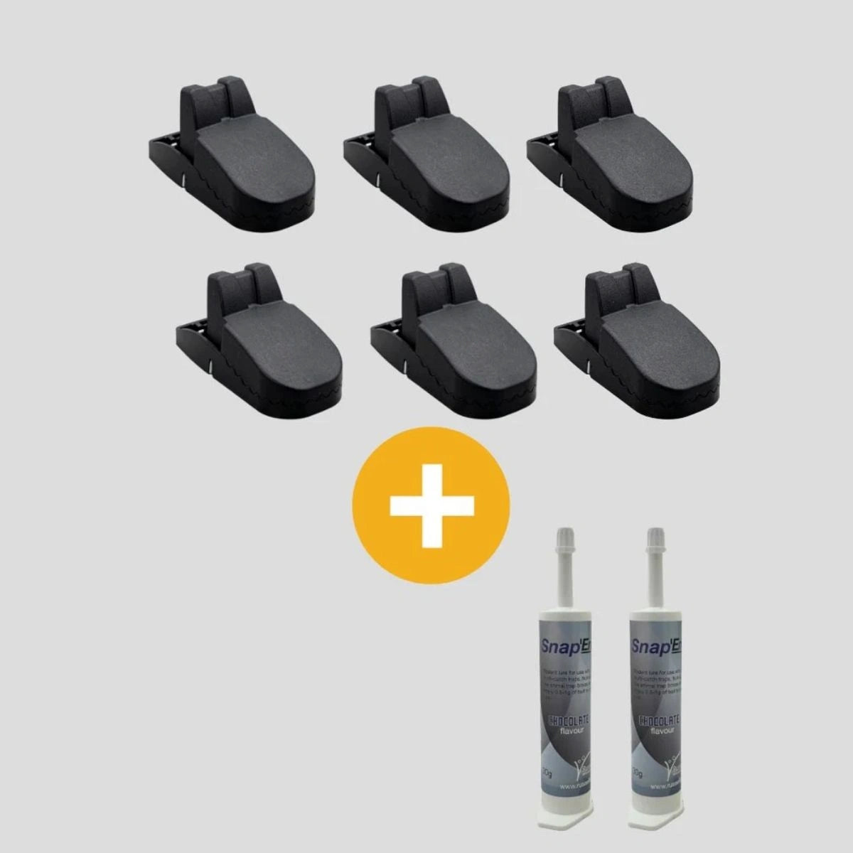kit ratoeiras mecânicas e isco chocolate contra ratos